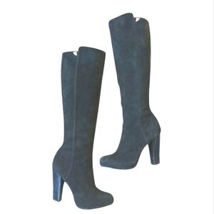 Calvin Klein Eliana Tall Black Heeled Boots Women's Black Knee High Boots sz 6